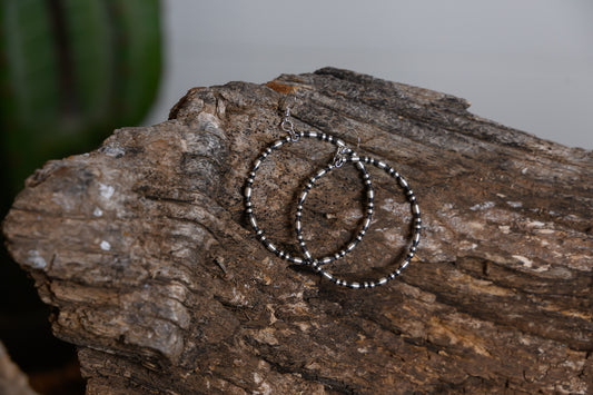 SS Varied Bead Hoop Earrings