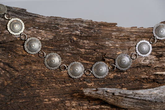 Silver Stamped Round Concho 3