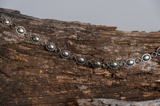 Silver Stamped Mini-Oval Concho Belt-5