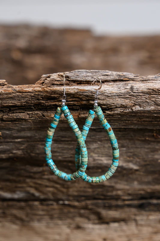 Turquoise Heishi-Style Bead Earring