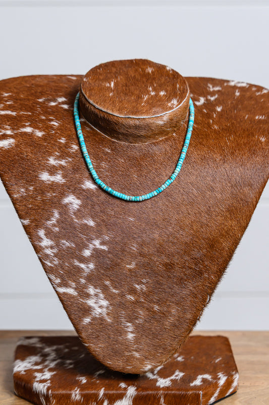 Heishi-Styled Turquoise Bead Necklace