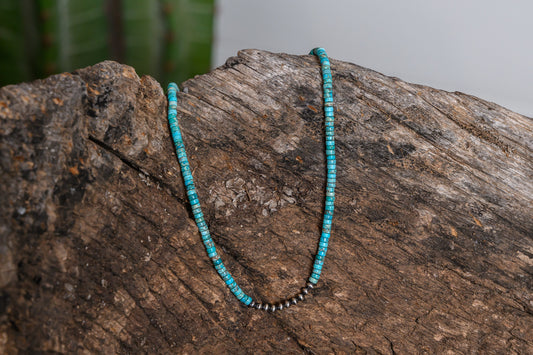 Heishi-Styled TQ w/SS Bead Necklace