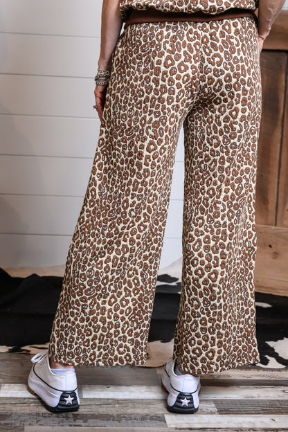 Leopard Jacquard Wide Pants Set