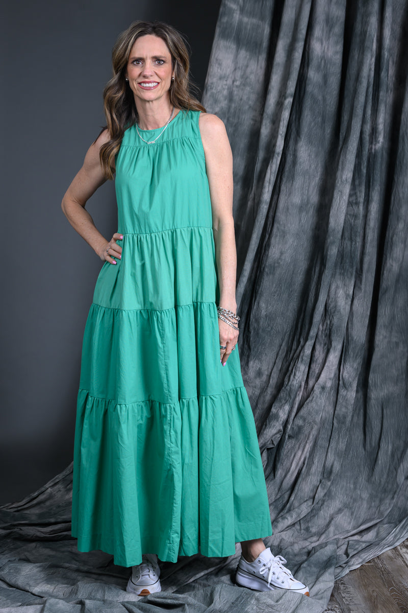 Pinch Green Tiered Maxi Dress