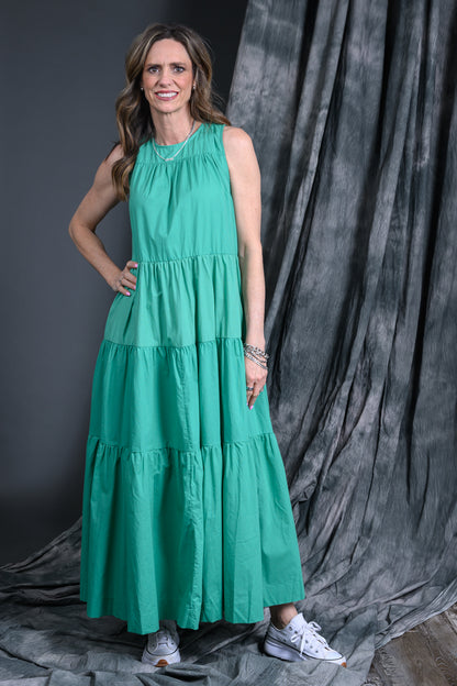 Pinch Green Tiered Maxi Dress