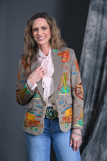 Western Chain Stitch Wagon Blazer