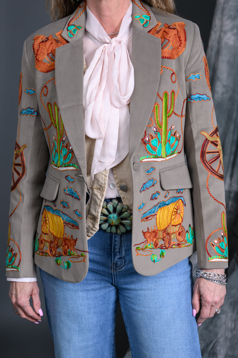 Western Chain Stitch Wagon Blazer