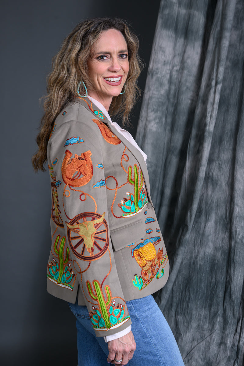 Western Chain Stitch Wagon Blazer
