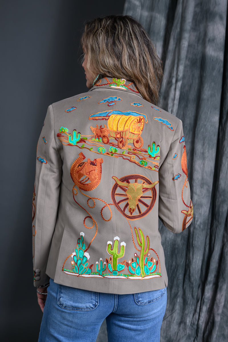 Western Chain Stitch Wagon Blazer