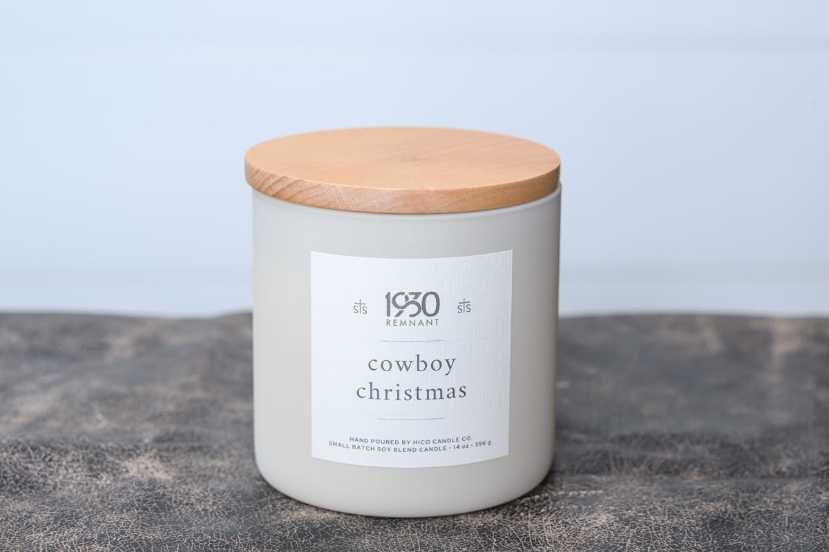 Cowboy Christmas Candle