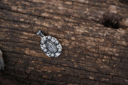 SS & Pearl Our Lady of Guadeloupe medallion