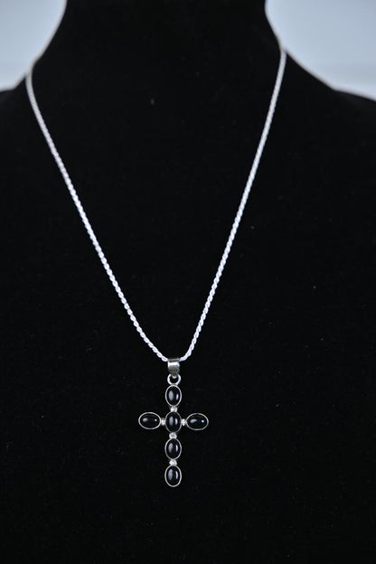 SS & Black stone cross