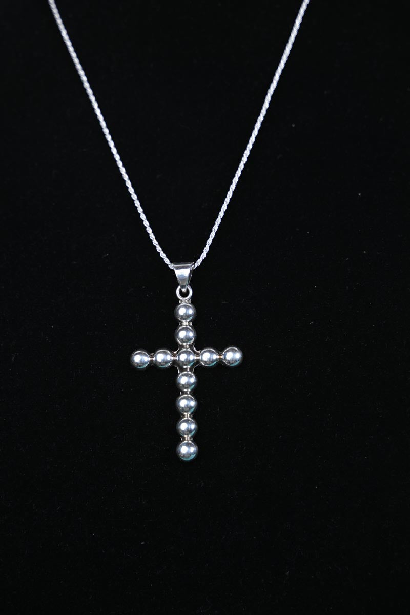 SS Beaded Cross Pendant