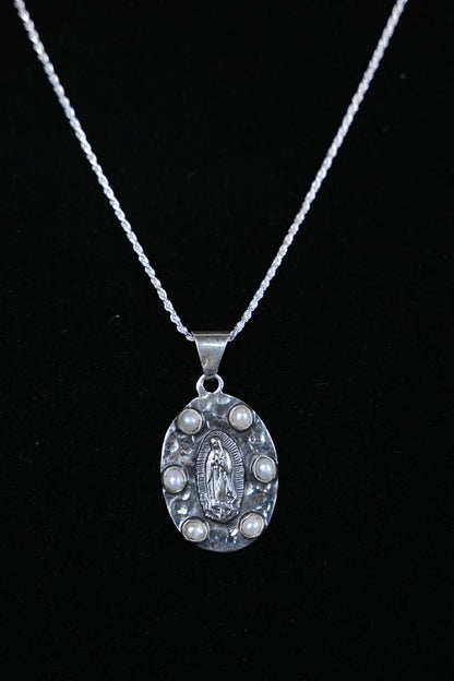 SS & Pearl Our Lady of Guadeloupe medallion
