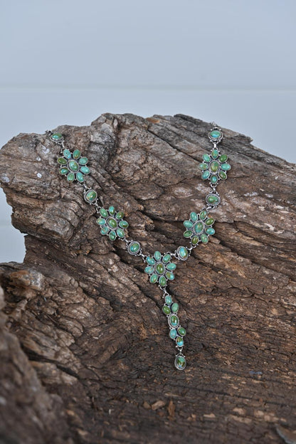 SS & Turquoise Lariat Necklace