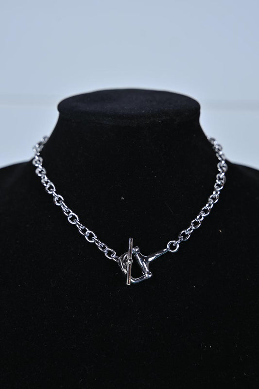 Silver Horse Bit Toggle Closure necklace