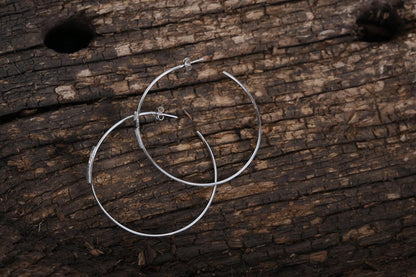 SS Large Cross Hoop Earrings