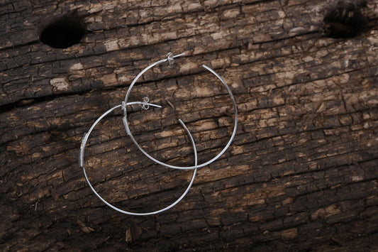 SS Large Cross Hoop Earrings