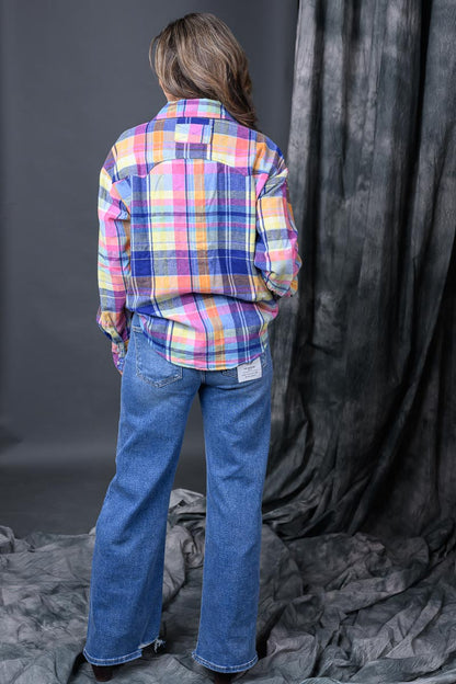 Plaid Snap-Front Western Shirt