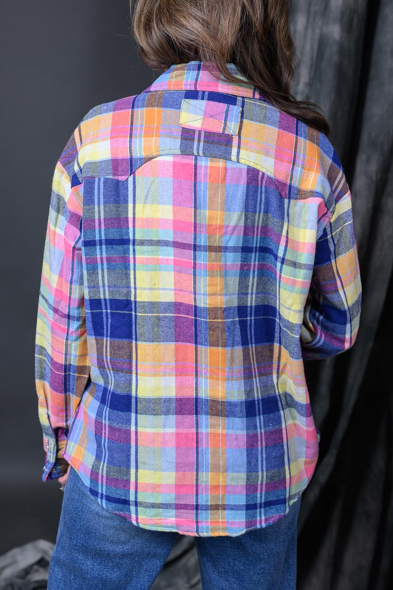 Plaid Snap-Front Western Shirt