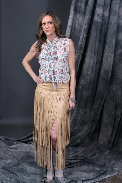 Desert Floral Tie Top