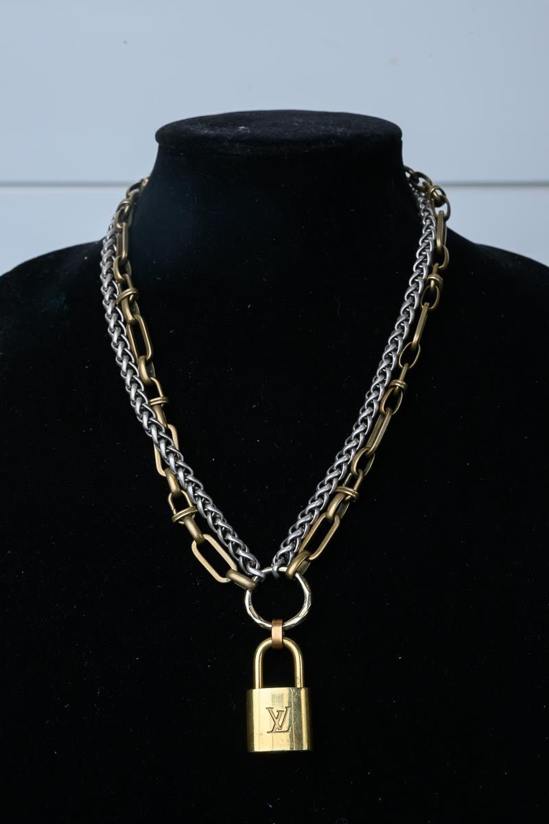 Vintage Lock Statement Necklace