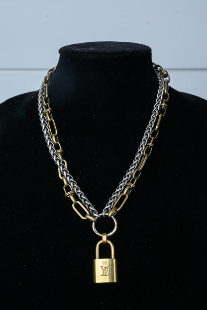 Vintage Lock Statement Necklace