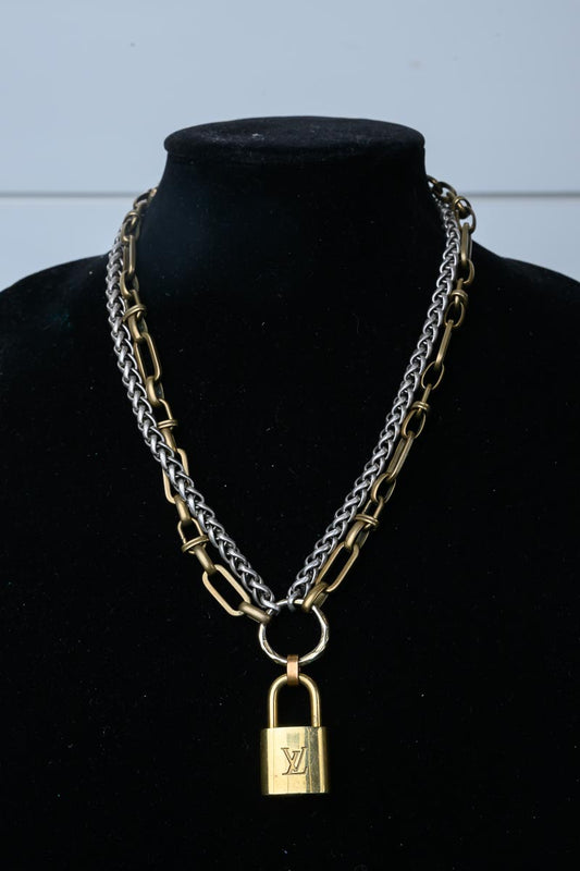 Vintage Lock Statement Necklace