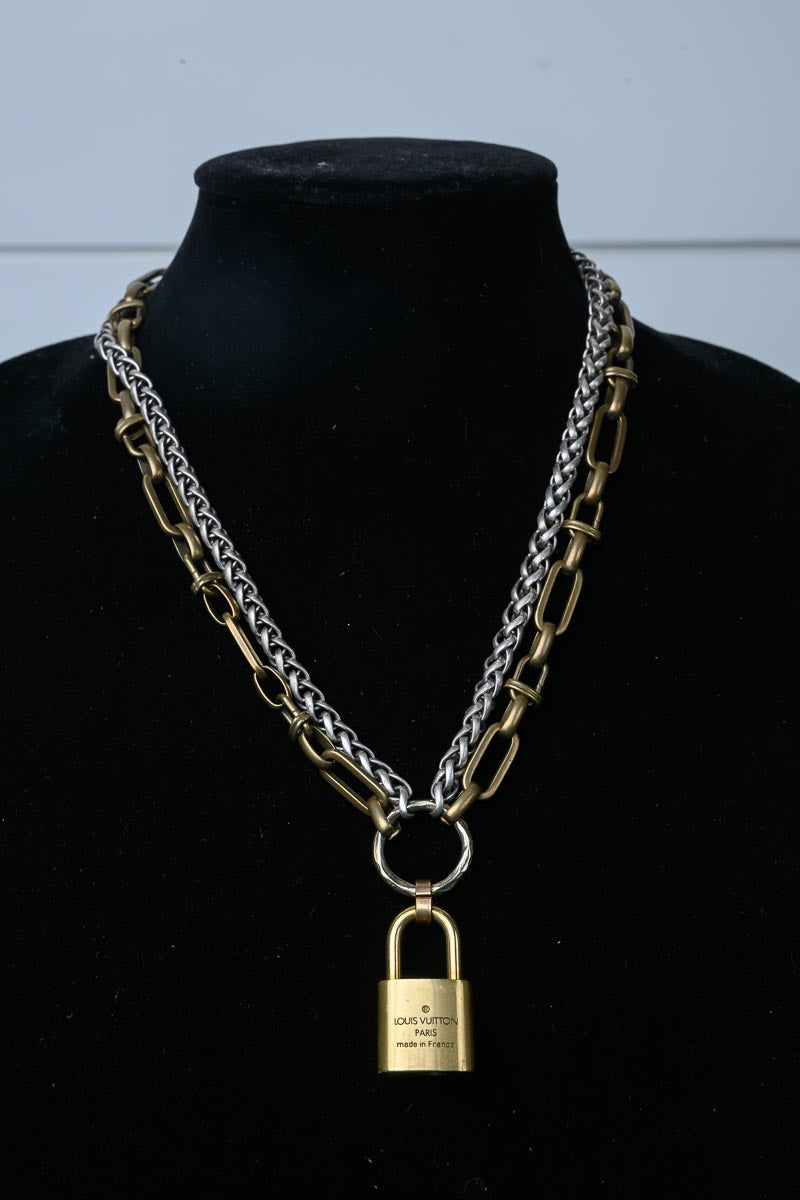 Vintage Lock Statement Necklace