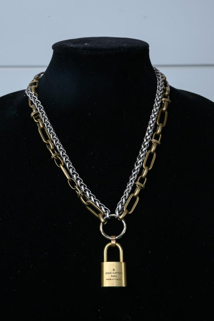 Vintage Lock Statement Necklace