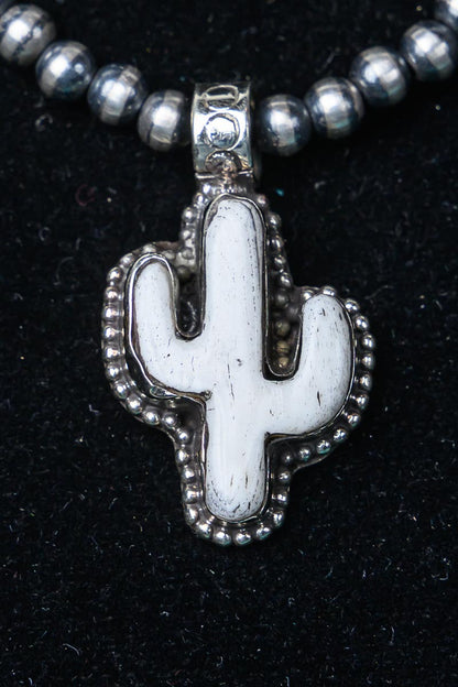 White Buffalo Cactus Pendant