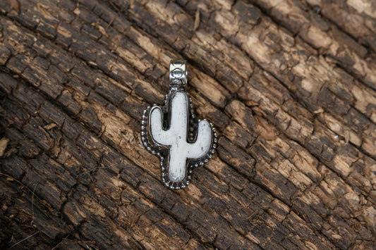 White Buffalo Cactus Pendant