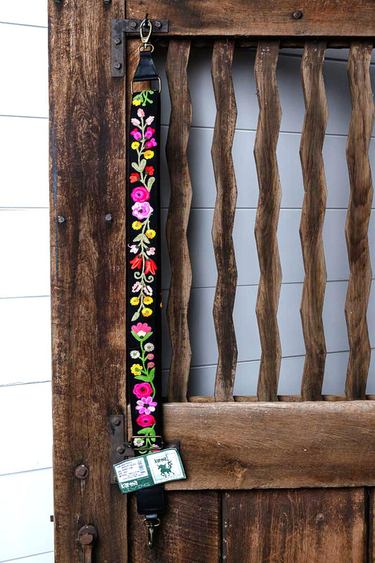 Black & Floral Adjustable Strap