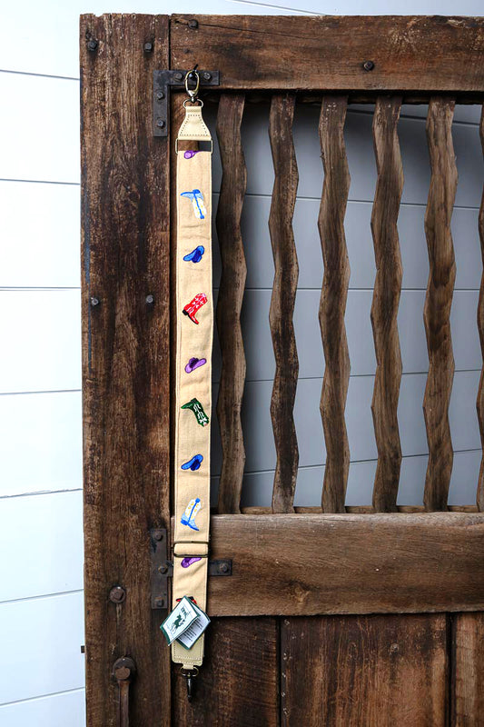 Western Motif Tan Adjustable Strap