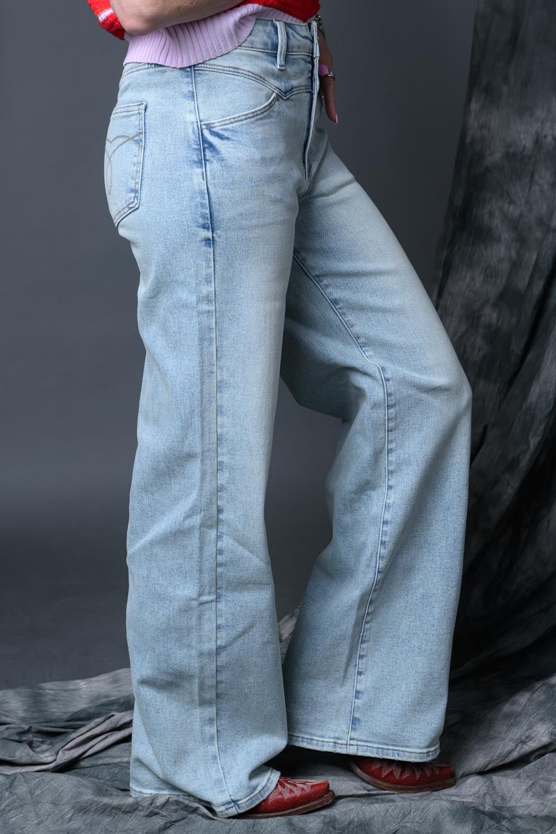 High Waisted Column Straight Jeans