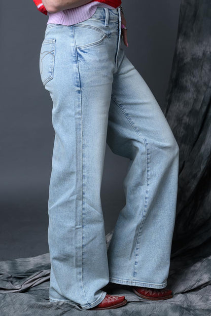 High Waisted Column Straight Jeans