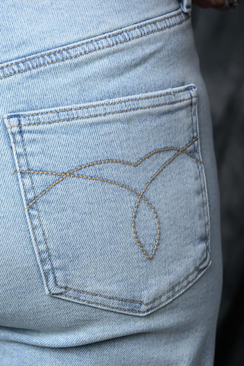 High Waisted Column Straight Jeans