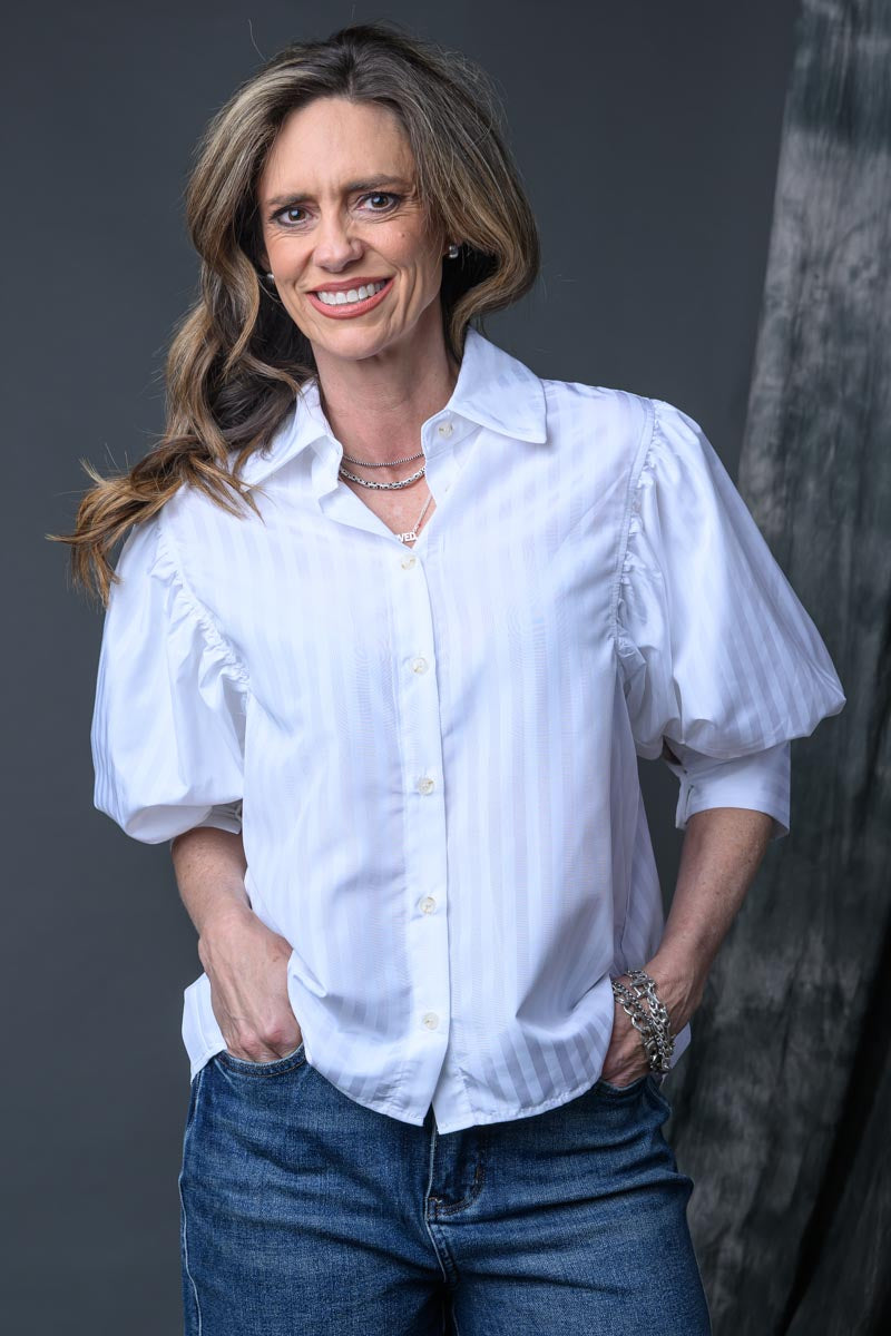 Western Boho White Stripe Shirt