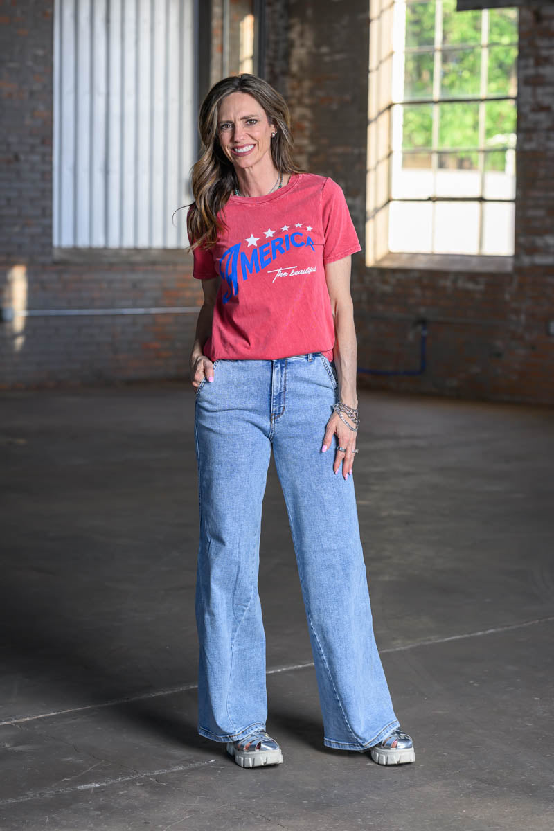 The Beautiful America Tee | Vintage Patriotic Graphic T-Shirt