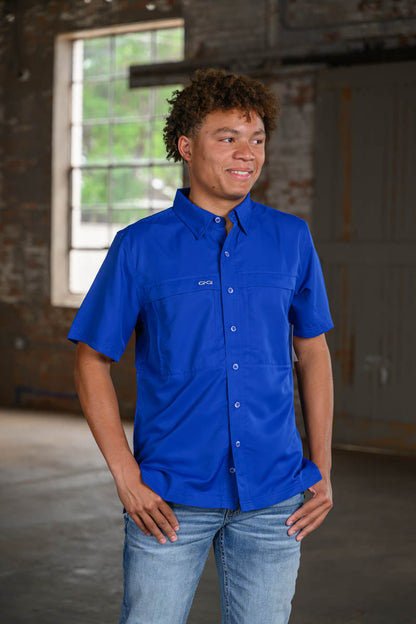 Game Guard Men’s Short Sleeve HydroBlue Shirt – Lightweight Outdoor Performance Shirt