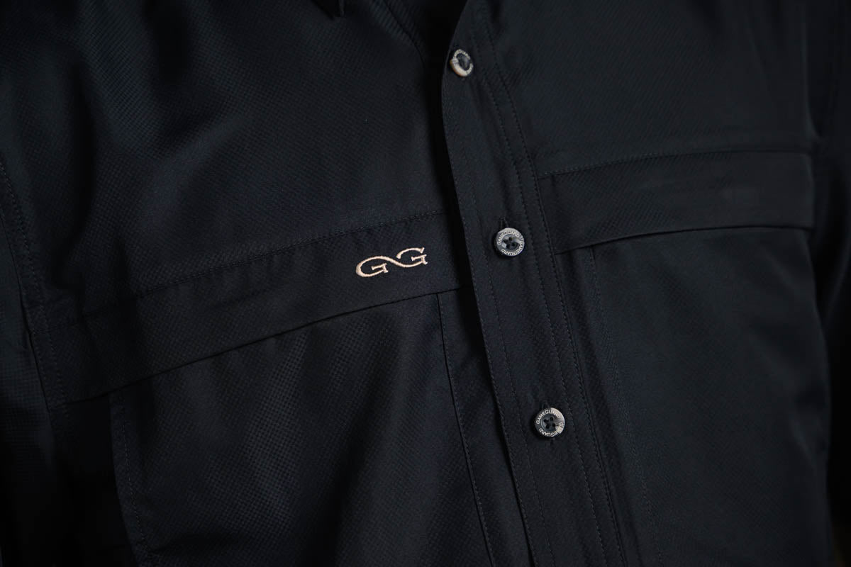 GameGuard Caviar Black Explorer Short Sleeve Shirt – Men's Performance Fishing & Outdoor Shirt