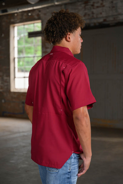 Game Guard Scout Shirt in Oxblood Red – Lightweight Outdoor Performance Shirt