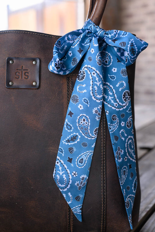 Luck Be a Paisley Twilly - Dusty Blue
