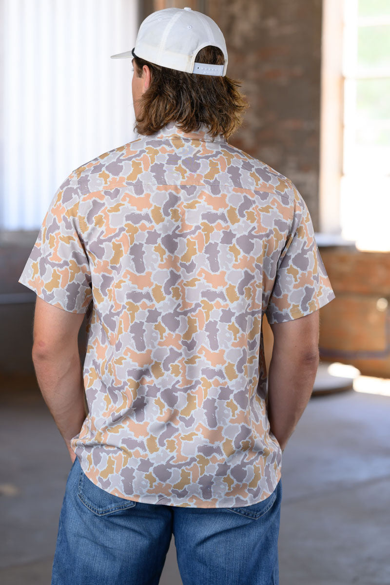 Simply Southern Camo Short Sleeve Polo – Casual Southern Style Button-up Shirt