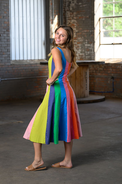 Colorblock A-line Dress