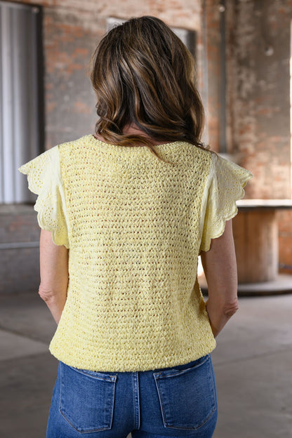 Easel Yellow Sleeveless Sweater - Women's Inspired Statement