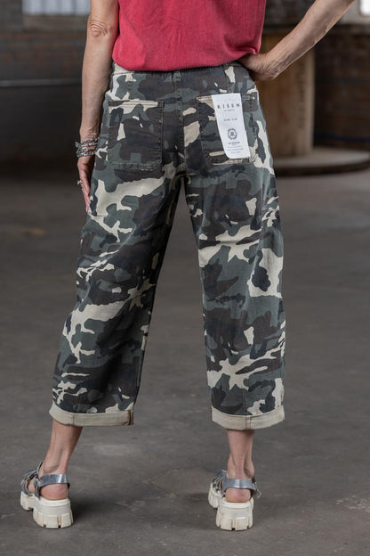 Risen Slouchy Barrel Camo Pants – Women’s Relaxed Boutique Camo Denim