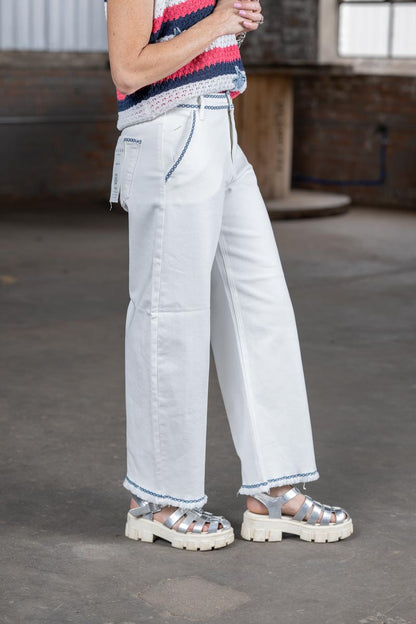 Risen Tummy Control High Rise Barrel Embroidered Pants – Women’s Boutique Denim