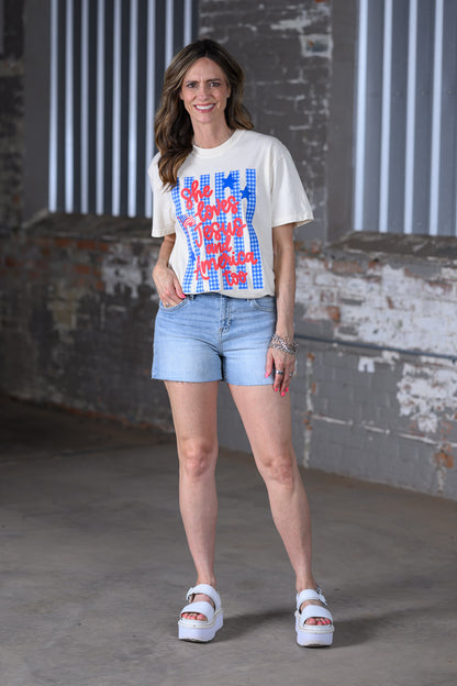 She Loves Jesus & America Tee