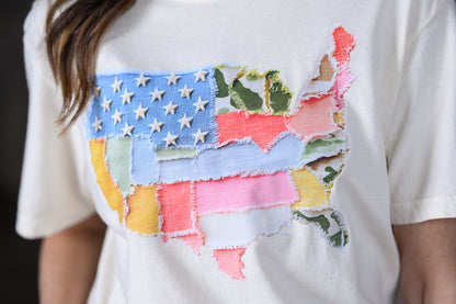 Faux Patchwork America Tee